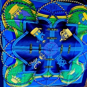 SOLD - Hermes Scarf Carre Silk Scarf Grande Tenue Horse Dress Crown